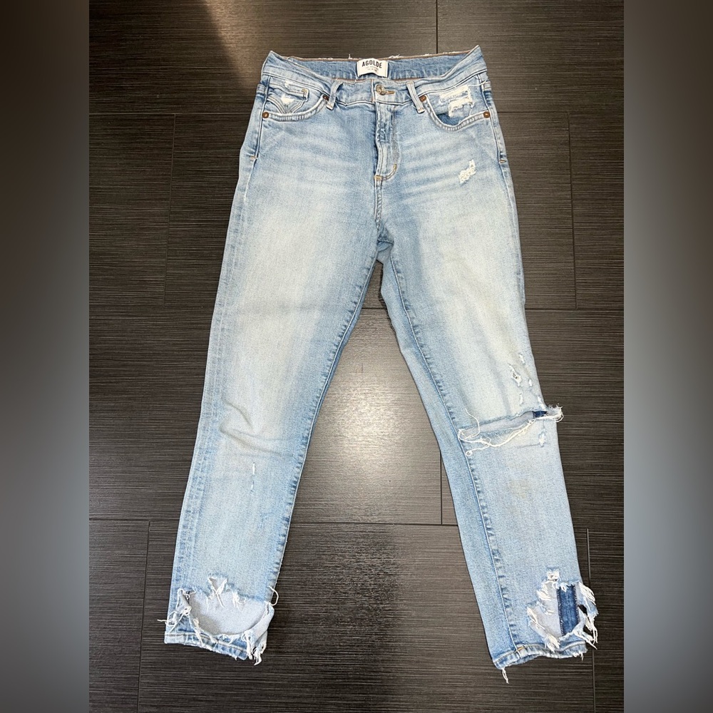 Agolde size 26 skinny crop jeans.